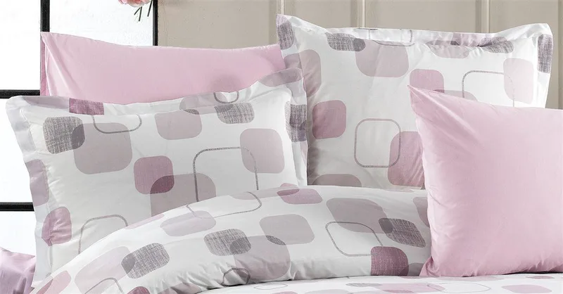Μαξιλαροθήκη Dimcol Εμπριμέ Μελίνα 709 50x70 White-Lilac