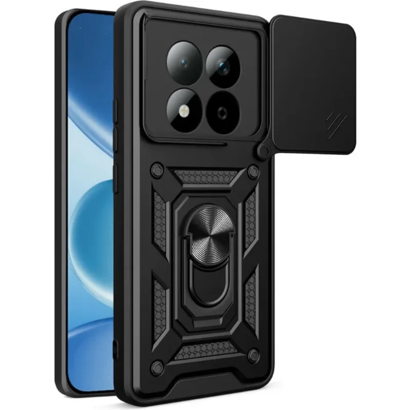 Θήκη Xiaomi Redmi Note 15 Pro 5G Bodycell Armor Slide Ανθεκτική με Κάλυμμα για την Κάμερα & Μεταλλικό Ring Holder - Black (5206015085840)