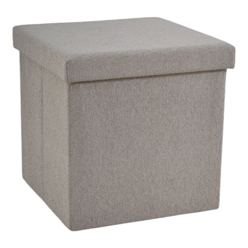 Σκαμπό Αναδιπλουμένο Μπεζ Καφέ Ύφασμα 40x40x38cm ANKOR