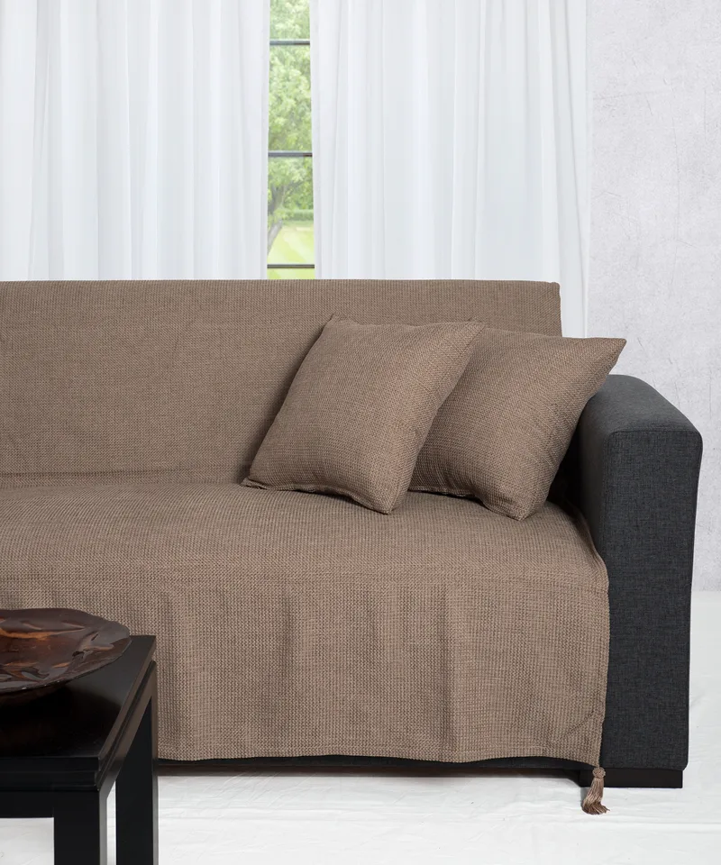 Ριχτάρι διθέσιου (180Χ250) 9925 DARK BEIGE, SILK FASHION
