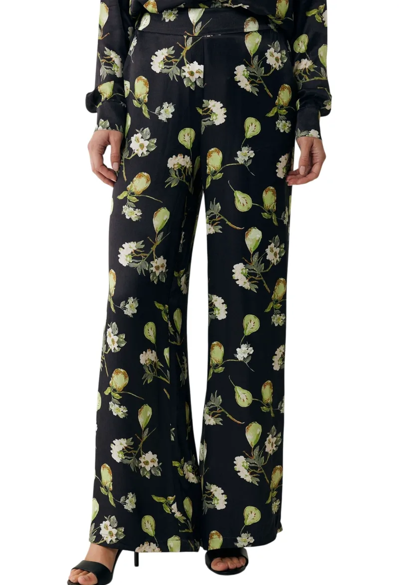 Παντελόνι Υφασμάτινο Mexx Printed Wide Leg MF007005551W-Black Γυναικείο