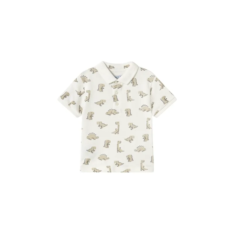Πουκάμισο με μακριά μανίκια Mayoral 1109 Polo estampado Crudo