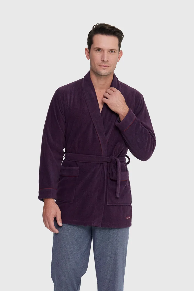Noidinotte Ανδρική ρόμπα fleece δετή-GE2787