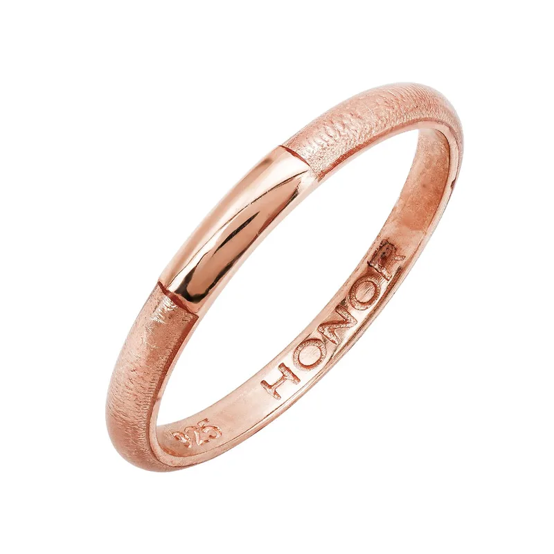 HONOR Δαχτυλίδι από Ασήμι 925 Βεράκι Rose Χρυσό SR052R