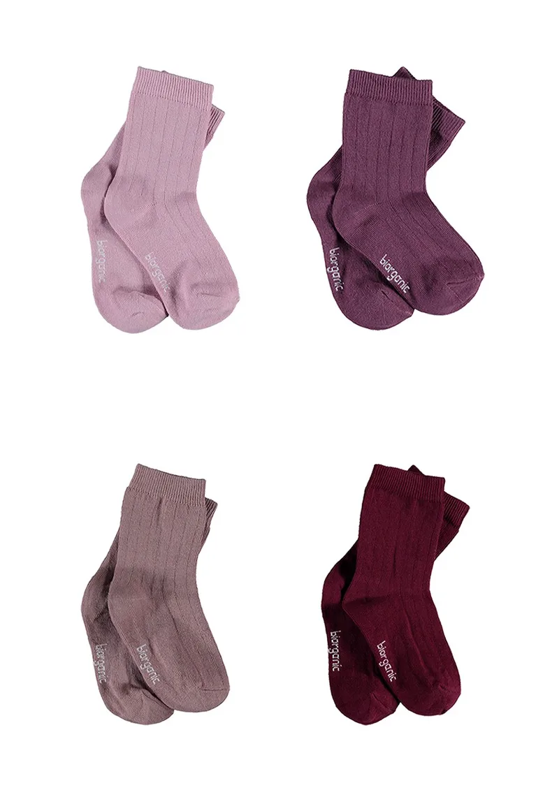 Κάλτσες παιδικές Ροζ & Purple Biorganic 4 Τεμ. 68387D