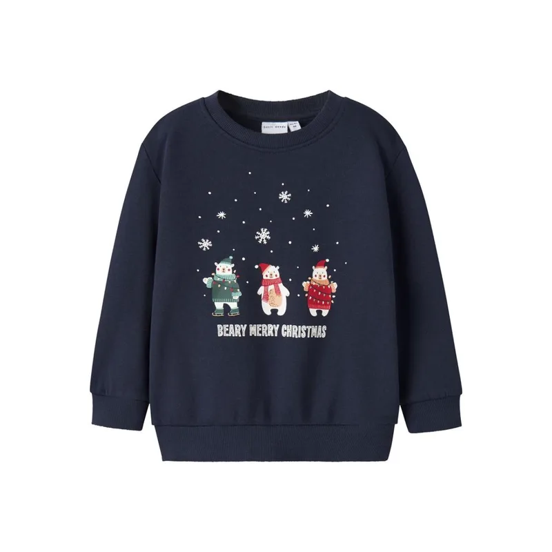Μπλούζα φούτερ αγόρι Christmas name it-13234975-Navy Blazer