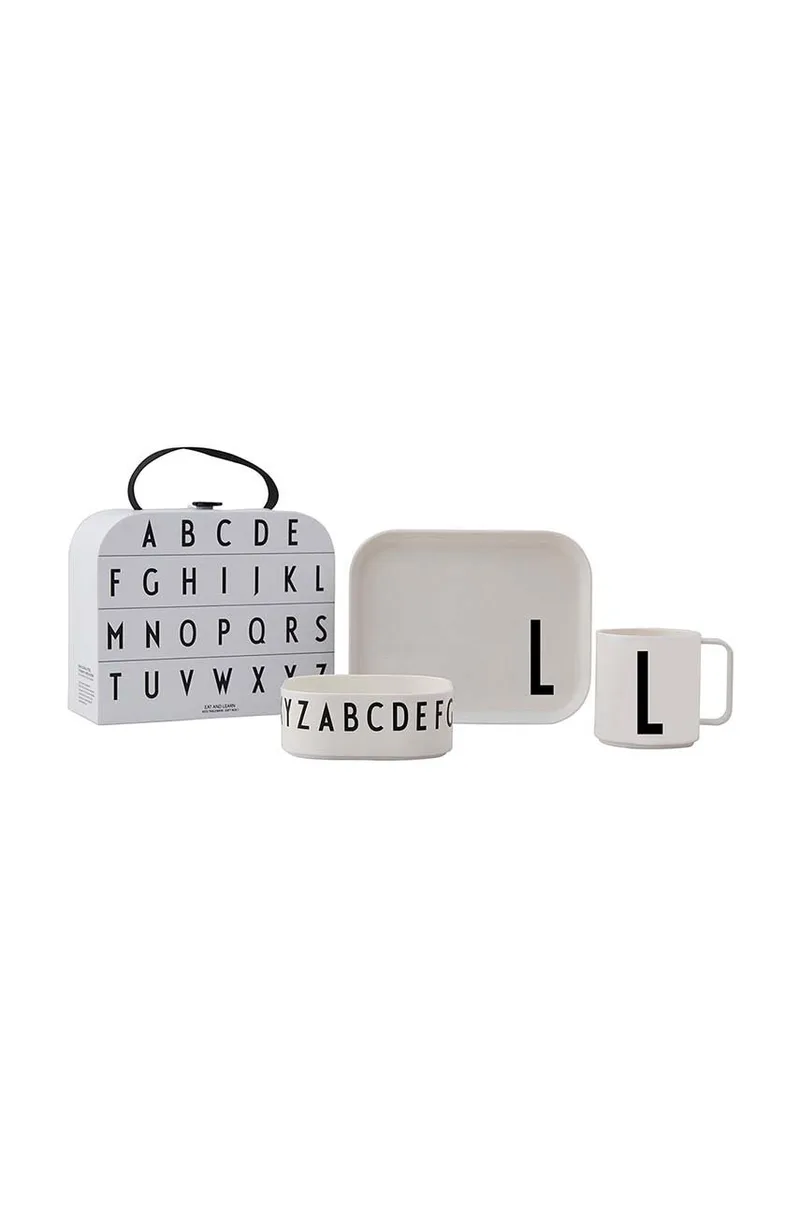 Παιδικό σετ πρωινού Design Letters Classics in a suitcase L 4-pack