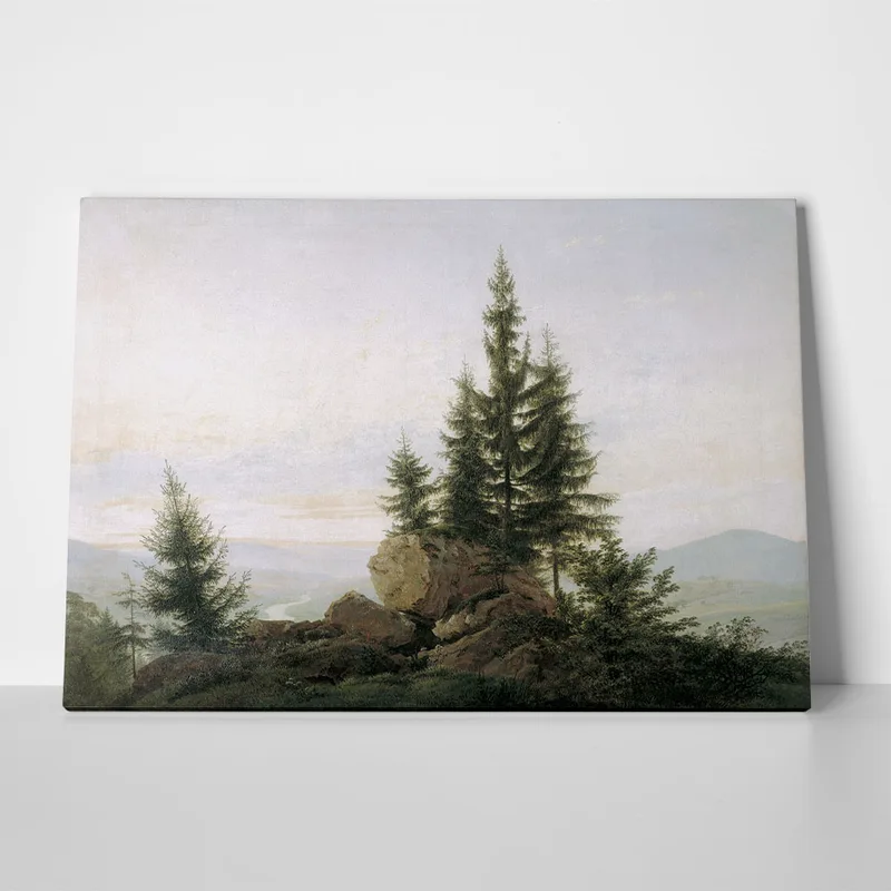 Πινακας σε καμβά CASPAR DAVID FRIEDRICH - VIEW OF THE ELBE VALLEY
