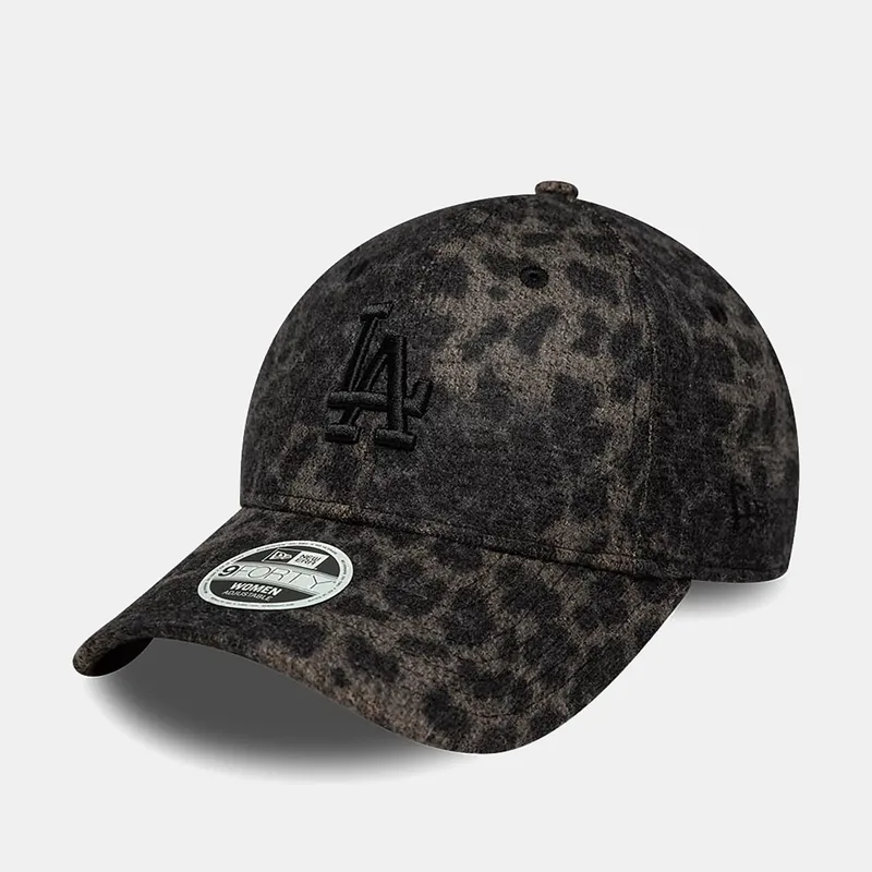 NEW ERA WOMEN'S LA DODGERS MLB COSY LEOPARD 9FORTY ADJUSTABLE CAP ΜΑΥΡΟ