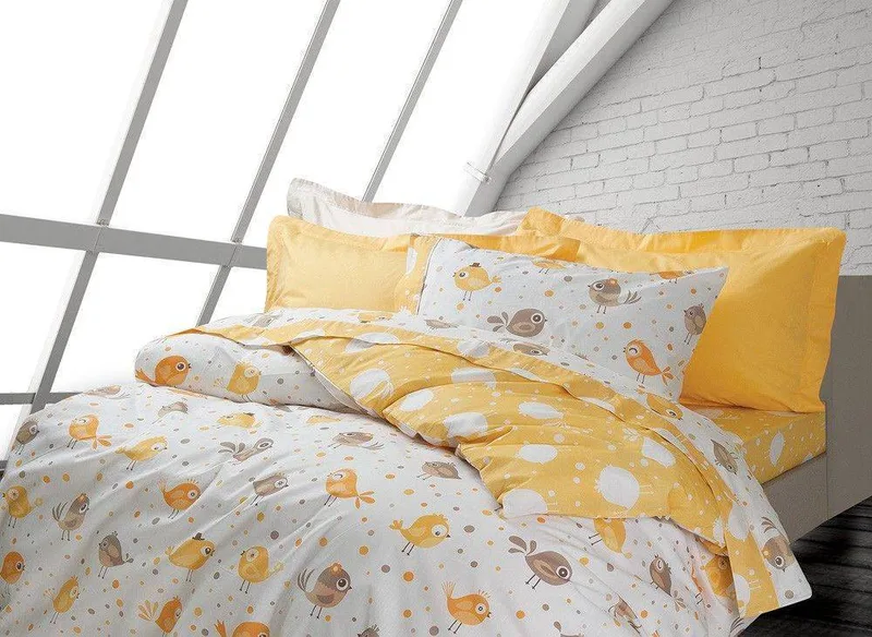 ΣΕΤ ΚΟΥΒΕΡΛΙ DAS HOME KID LINE 4525 ΚΙΤΡΙΝΟ/ΛΕΥΚΟ 160Χ240CM