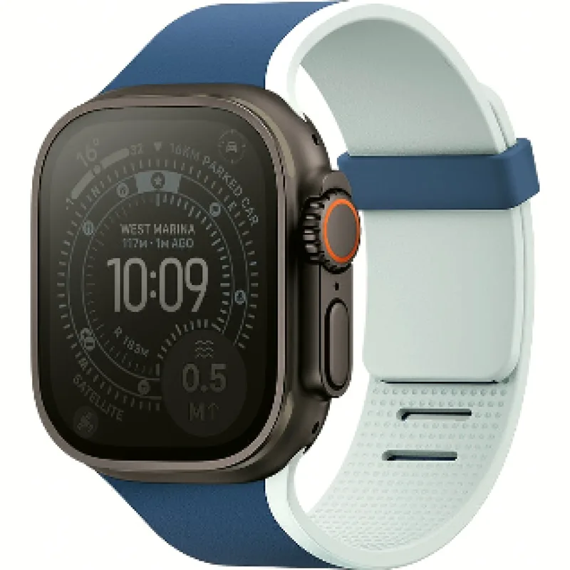 Λουράκι Apple Watch Ultra/SE/11/10/9/8/7/6/5/4 (49/46/45/44mm) Uniq Revix IV Αναστρέψιμο Μαγνητικό από Premium Σιλικόνη - Marine Blue / Pale Aqua (UNIQ-49MM-REV4MBLUPAQ)