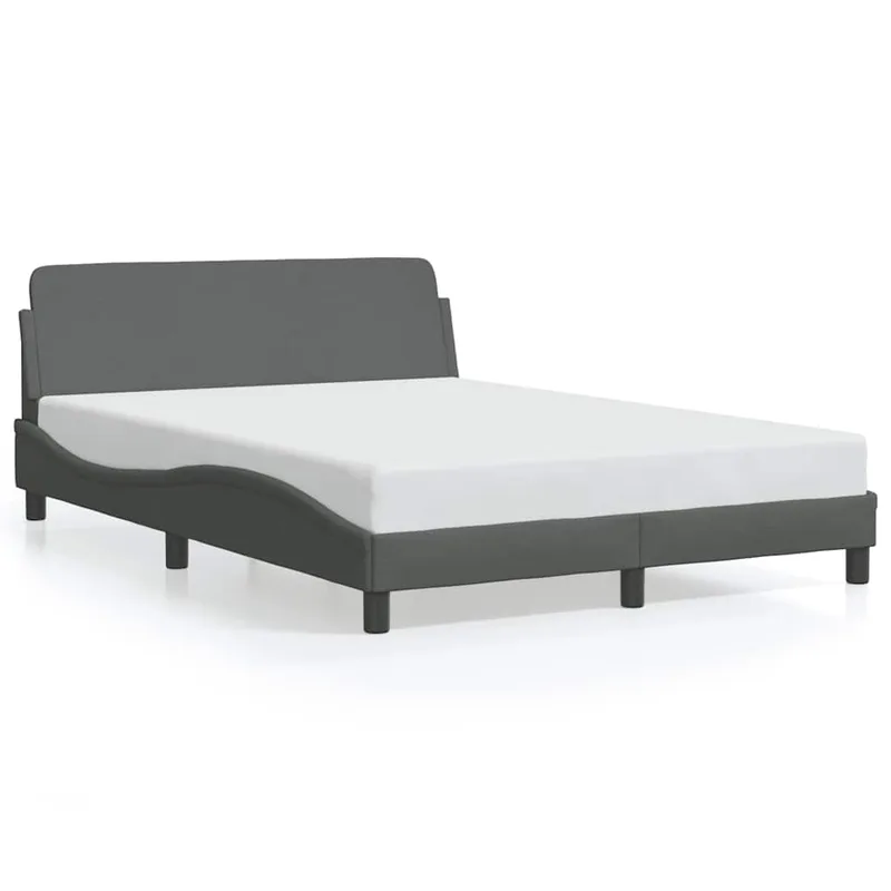 vidaXL Πλαίσιο Κρεβατιού Dover Σκούρο Γκρι 135x190 εκ. Ύφασμα