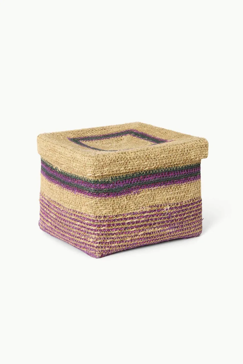 Coincasa διακοσμητικό καλάθι με καπάκι 22 x 22 x 16 cm - 006813867 Μπεζ