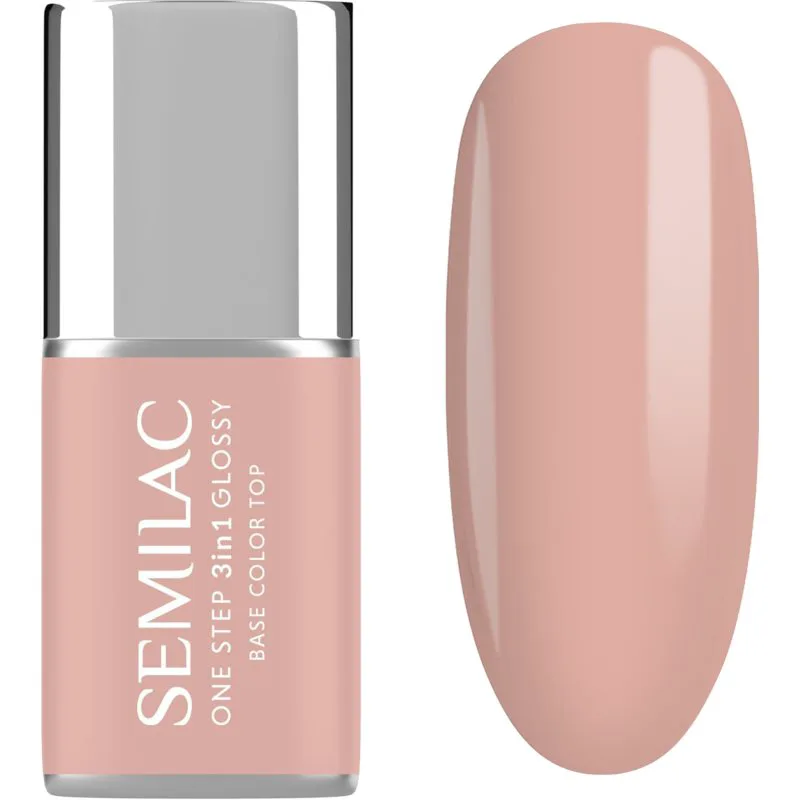 Semilac One Step 3in1 Glossy τζελ βερνίκι νυχιών απόχρωση 450 Light Peach 7 ml