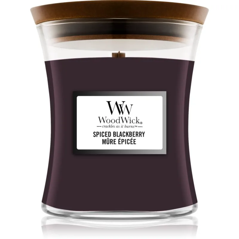Woodwick Spiced Blackberry αρωματικό κερί με ξύλινο φιτίλι 275 γρ