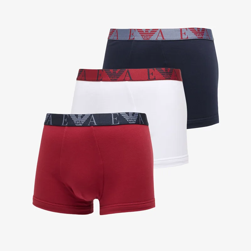 Μπόξερς EA7 Emporio Armani Bottom Trunk 3-Pack Ar.Blu/ Rhubarb/ White XL