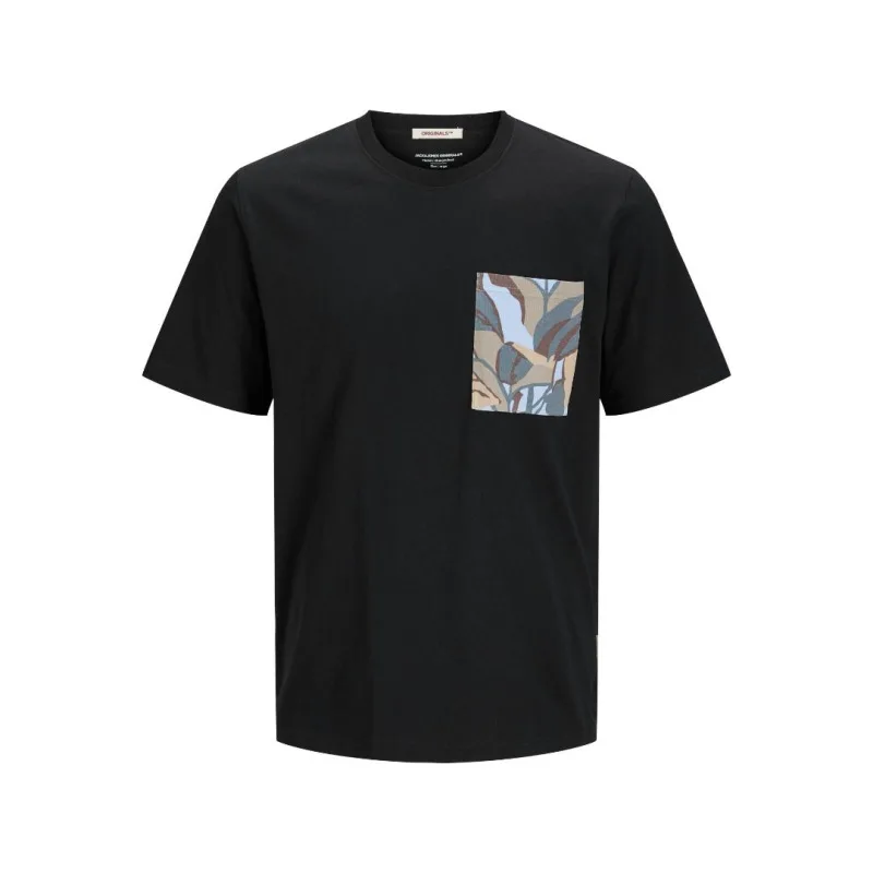 Jack & Jones "Tavira Pocket"σε Plus fit γραμμή,με μεταξοτυπία - Black