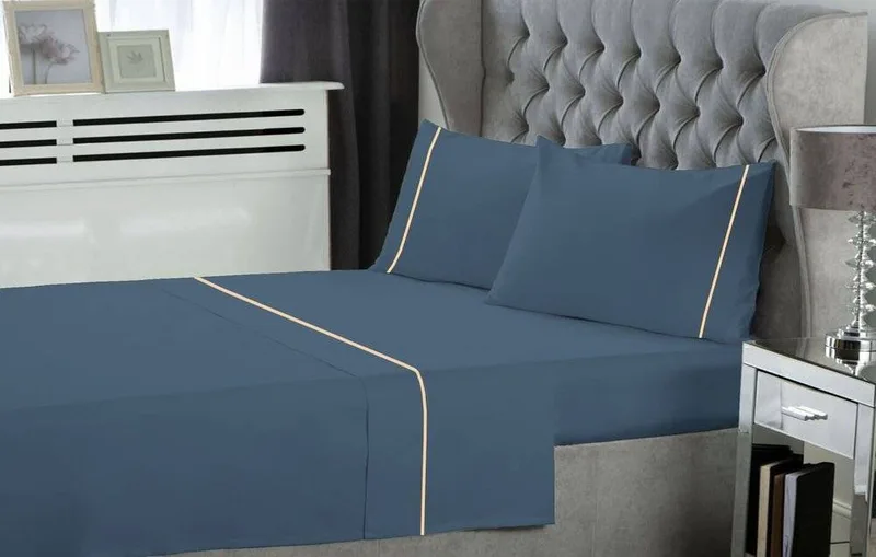 ΣΕΝΤΟΝΙΑ ΥΠΕΡΔΙΠΛΑ LE BLANC DUSTY BLUE ΣΕΤ 4ΤΜΧ (240X270CM)