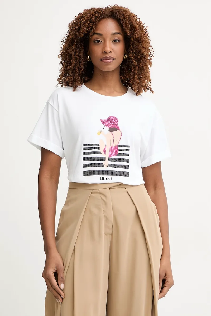 Liu Jo T-shirt Γυναικείο βαμβακερό με ελαστάν