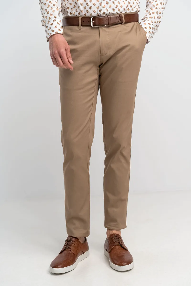 Monte Napoleone Ανδρικό Παντελόνι Chinos 251-61-3650-6102-4 Ταμπά