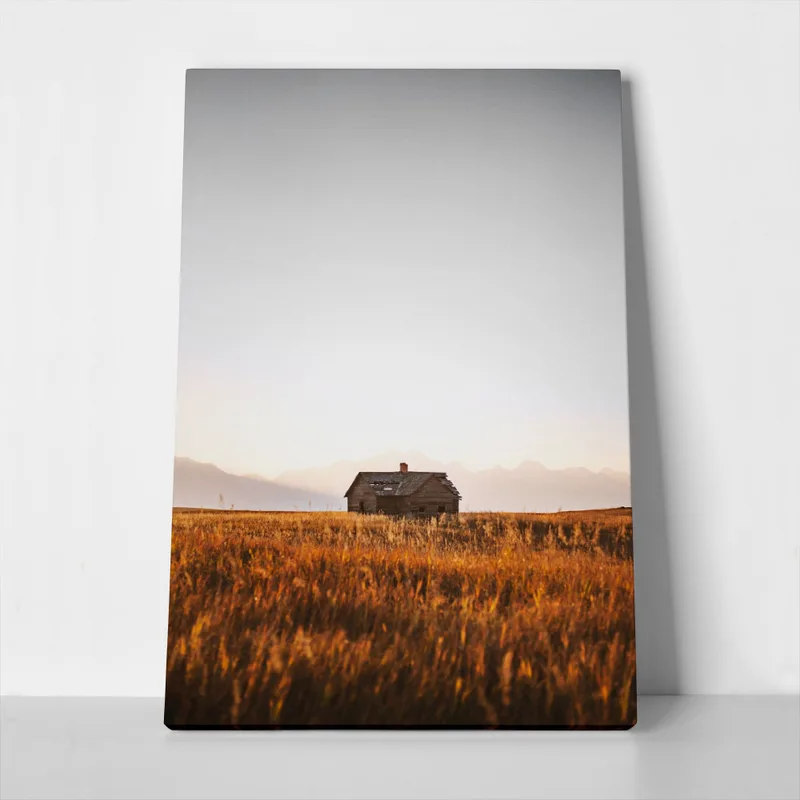 Πίνακας σε Καμβά RUSTIC FARMHOUSE FIELD CABIN