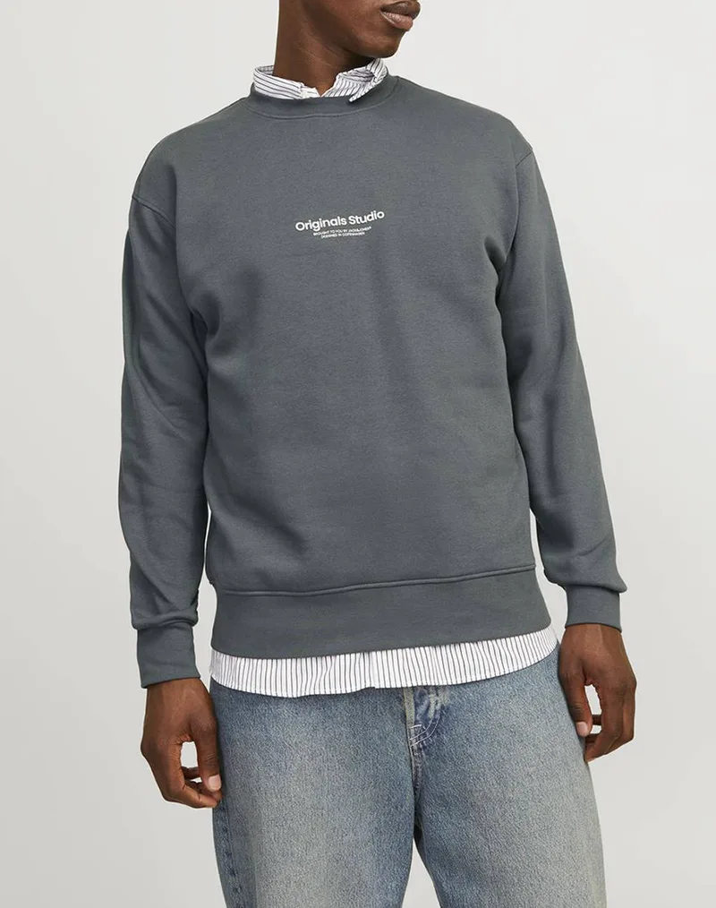 JACK&JONES JORVESTERBRO SWEAT CREW NECK NOOS 12241694-Iron Gate Gray