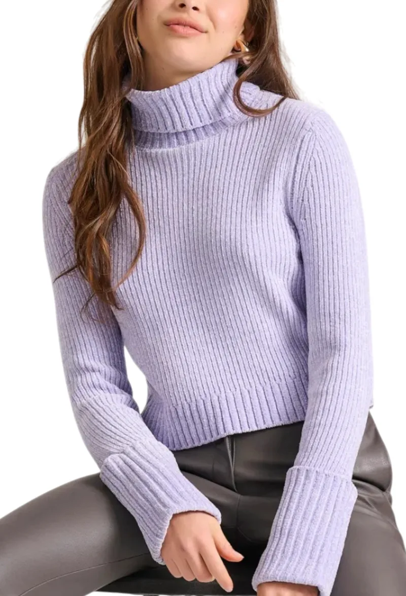 Πουλόβερ Funky Buddha Σενίλ Ζιβάγκο FBL010-107-09-LT LILAC Γυναικείο