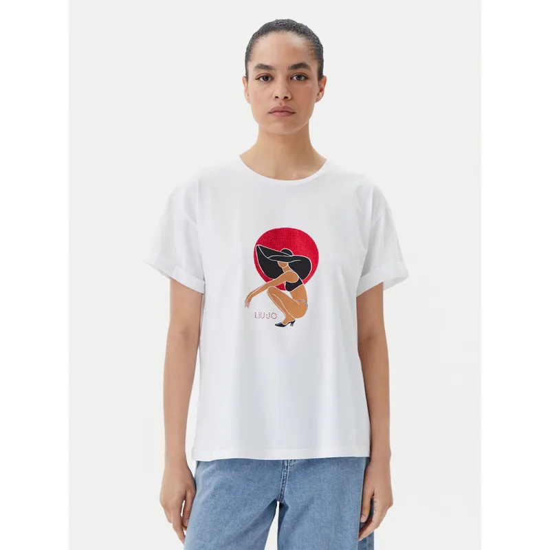 Liu Jo Beachwear T-Shirt q-roa-35173 Λευκό Regular Fit