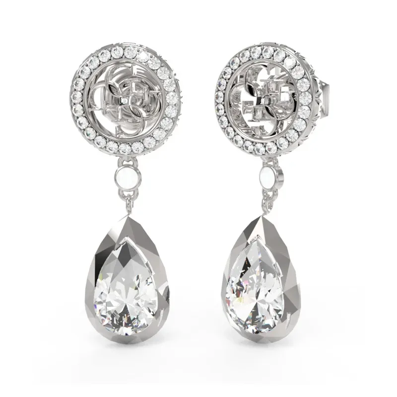 Σκουλαρίκια με κρεμαστό δάκρυ Guess 4G Light Stainless Steel JUBE05235JWRHT/U JUBE05235JWRHT/U Ατσάλι