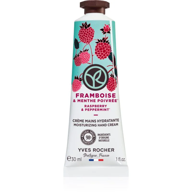 Yves Rocher Bain de Nature κρέμα για τα χέρια Raspberry & Peppermint 30 ml