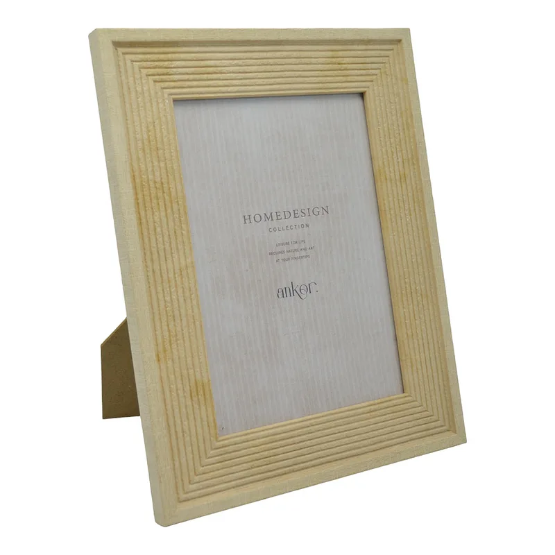 Κορνίζα Με Όψη Μπεζ Πλαστικό/Ξύλο 10x15cm ANKOR