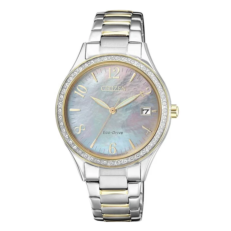 CITIZEN Eco-Drive Swarovski Two Tone Stainless Steel Bracelet EO1184-81D