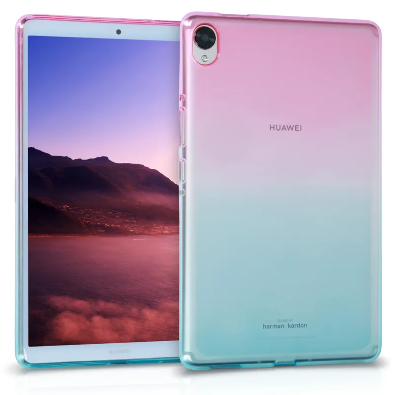 KW Θήκη Σιλικόνης Huawei MediaPad M6 8.4 - Dark Ροζ / Blue / Transparent (49324.01)
