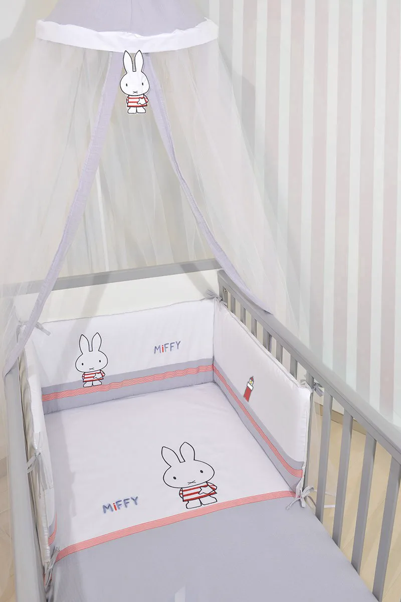 Miffy Des 65 Σετ Προίκας 3 τεμ Μουσελίνα Γκρι