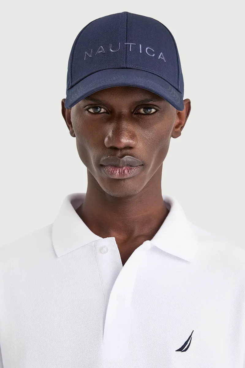 Nautica ανδρικό καπέλο jockey με κεντημένο λογότυπο - N1AV4036 Μπλε Σκούρο