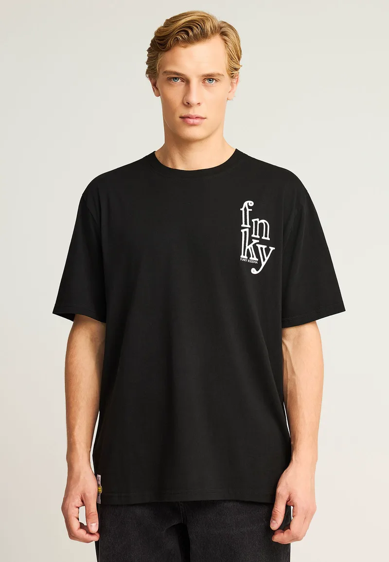 Relaxed fit t-shirt με γραφικό τύπωμα στην πλάτη