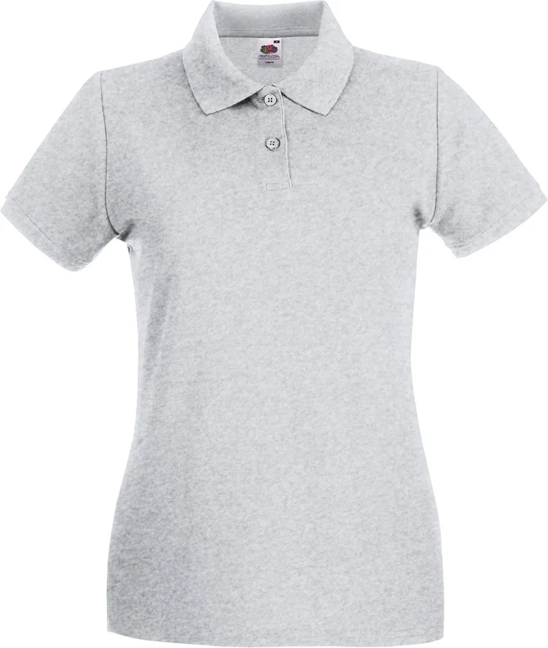 Lady-Fit Premium Polo Fruit of the Loom 63-030-0 Heather Grey