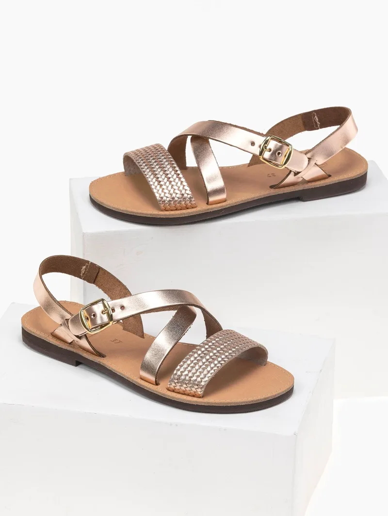 Estil Leather Sandals Crossover - 35 - Copper