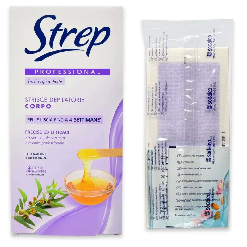 Strep strips 12 body depilatory strips