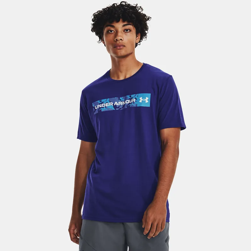 UNDER ARMOUR CAMO CHEST STRIPE T-SHIRT ΜΠΛΕ