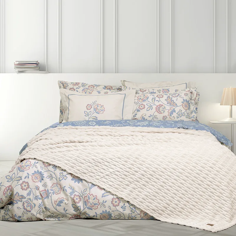 Κουβέρτα Fleece Υπέρδιπλη 220X240 Nima Savara Light Μπεζ (220x240)
