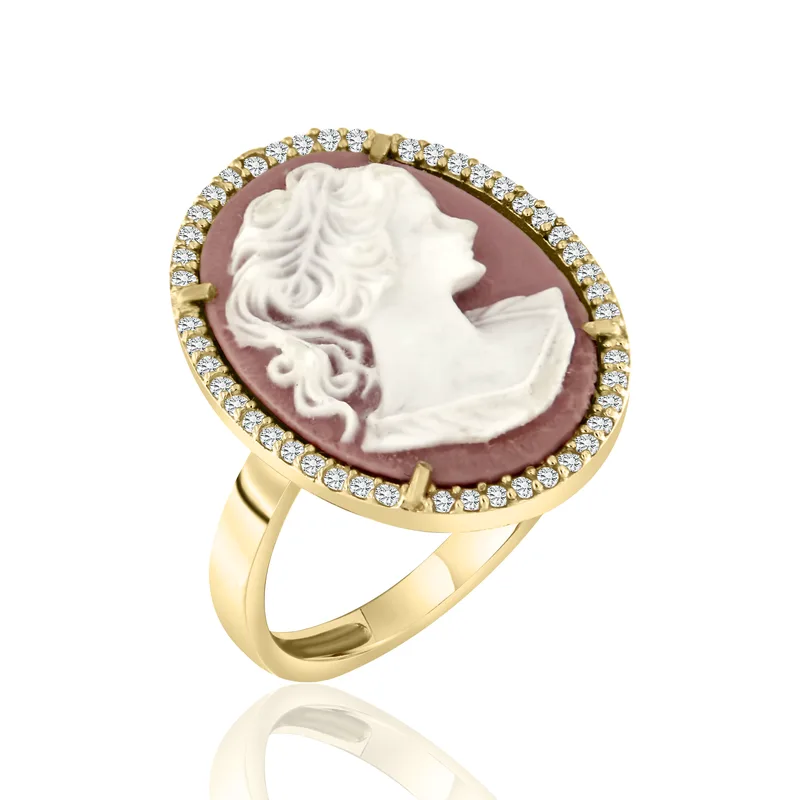 Δαχτυλίδι Cameo απο Kίτρινο Χρυσό 14 Καρατίων DX1438