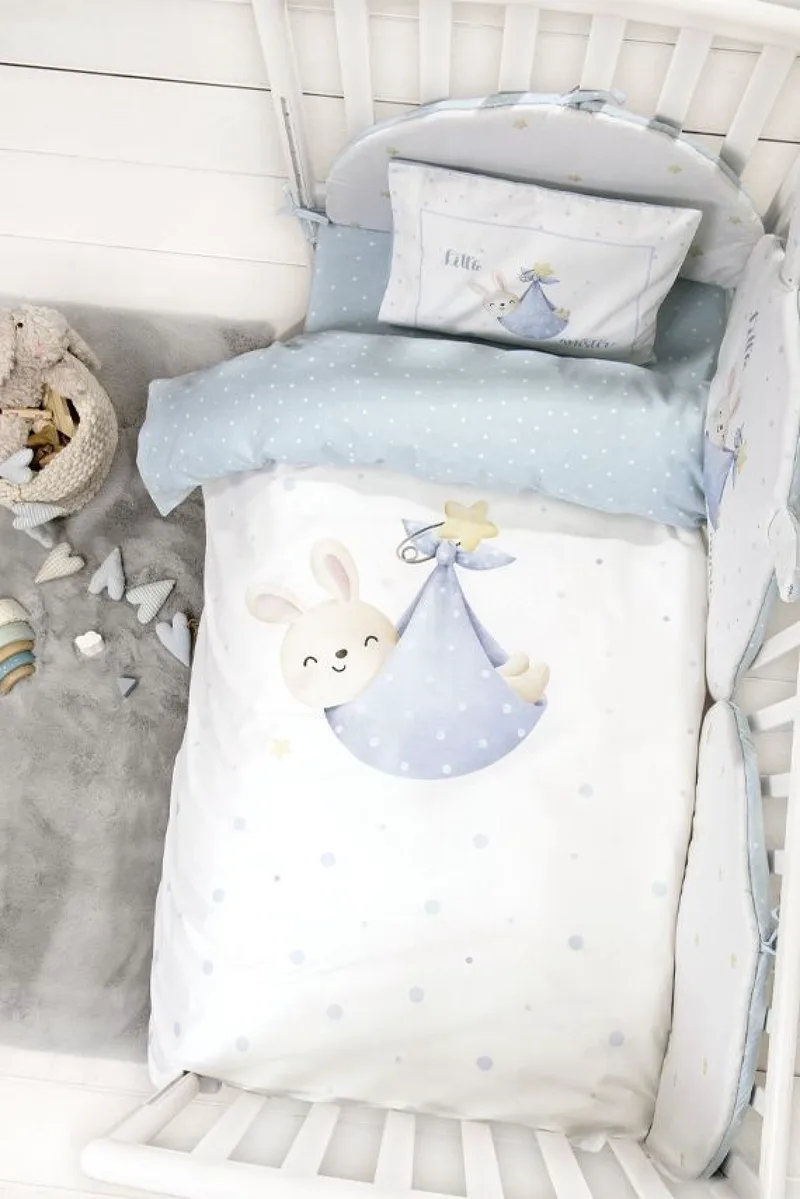 Σετ Παπλωματοθηκη Κουνιας Little Mister Nima 145x110x0cm Μονόχρωμο