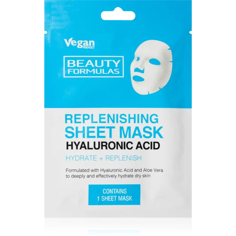 Beauty Formulas Hyaluronic Acid υφασμάτινη μάσκα θρέψης 1 τμχ