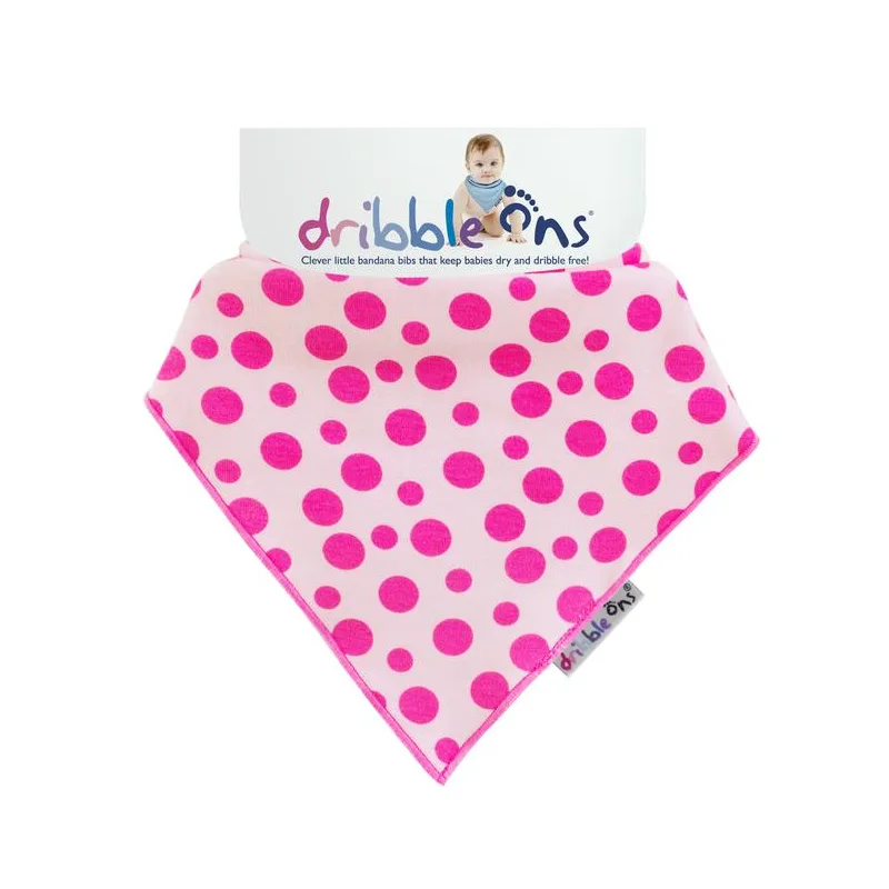 Σαλιάρα-Μπαντάνα 6+ Μηνών Sock Ons Dribble Ons Ροζ Spots