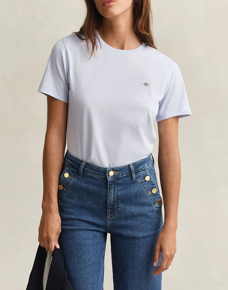 GANT ΜΠΛΟΥΖΑ ΚΜ REG SHIELD SS T-SHIRT REG SHIELD SS T-SHIRT 3GW4200200-455 EarthBlue