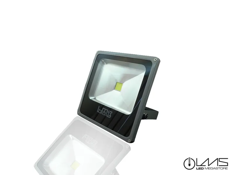 Προβολέας Ασημί 50 Watt 12-24 Volt Slim Plasma Θερμό Λευκό B-WW-04618