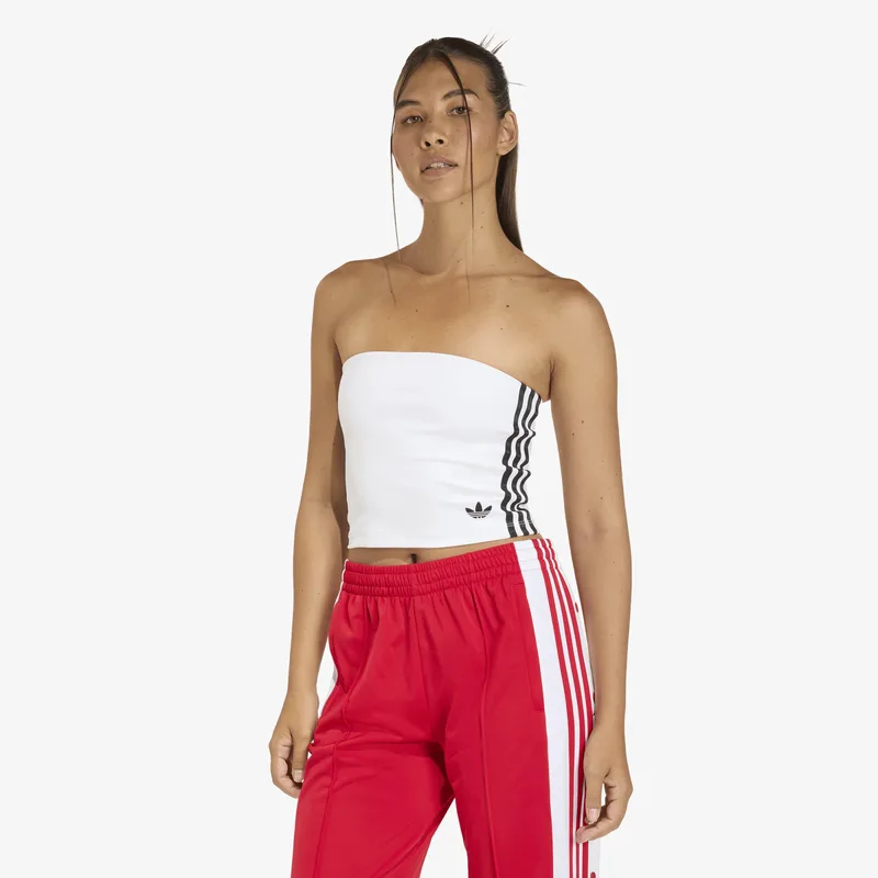 adidas 3 Stripes Tube Top White/ Black XS