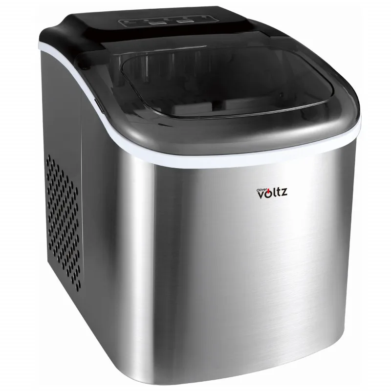 Παγομηχανή Oliver Voltz OV51447CS, 120W, 12kg/24 ώρες, 1.3 l, 9 κύβοι ανά κύκλο λειτουργίας, ένδειξη πάγου και νερού, Inox