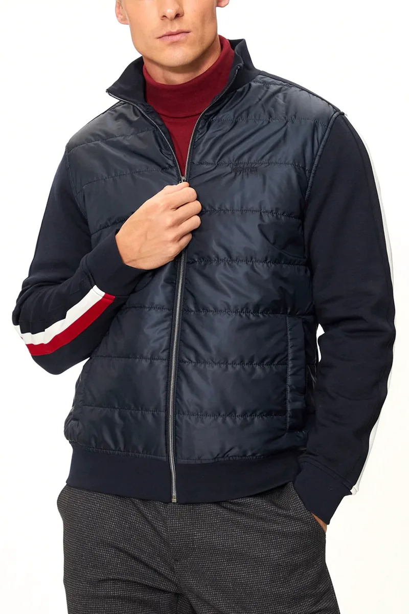 HECHTER ΖΑΚΕΤΑ SWEAT LOGO ΜΠΛΕ ΣΚΟΥΡΟ